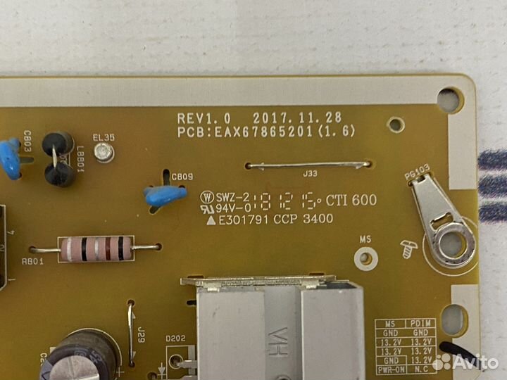 Плата и подсветка для телевизора lg 55uk6200pla