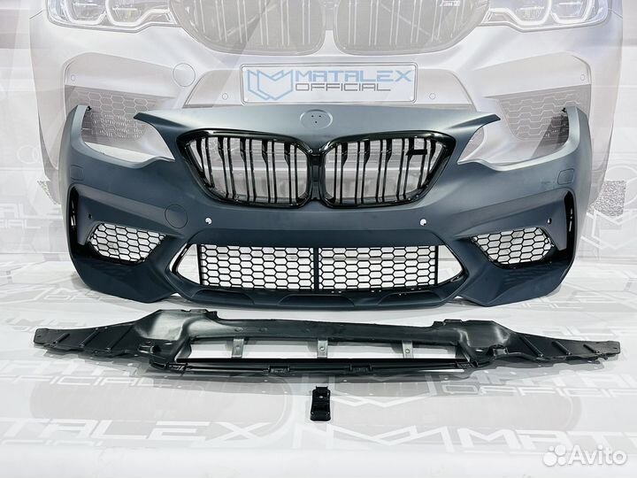 Передний бампер BMW M2 F87 / F22, стиль M2 cs