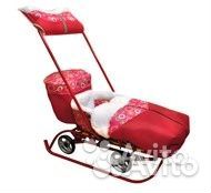 Санки с ручкой и колесами