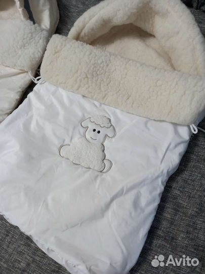 Меховой конверт в коляску овчина