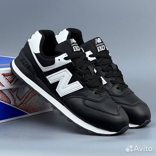 New Balance 574 Черная Кожа