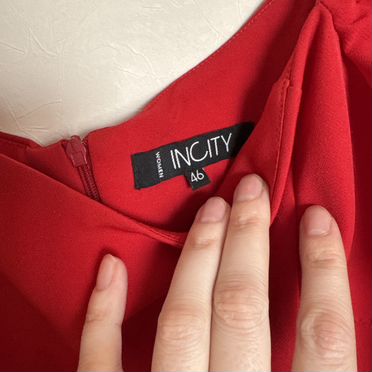 Красное женское мини платье 46