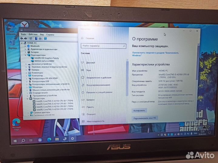 Игровой ноутбук Asus i5/nvidia840m/ssd