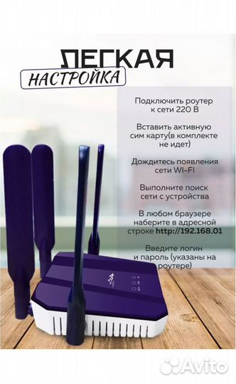 Wi-Fi роутер CPE с четырьмя антеннами и безлимитом