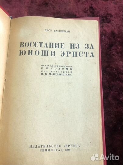 Книга Восстание из-за юноши Эрнста «Вассерман»
