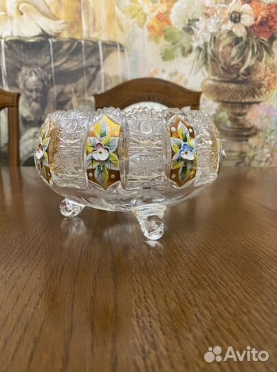 Большая конфетница хрустальная Bogemia