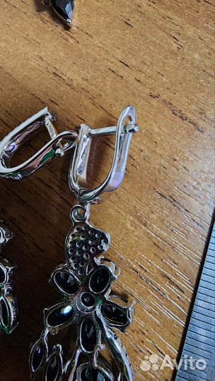 Набор серебро серьги кольцо комплект