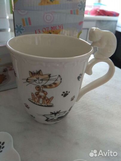 Кружка и 2 подставки для чайных пакетиков