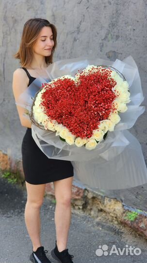 Букет в форме сердца