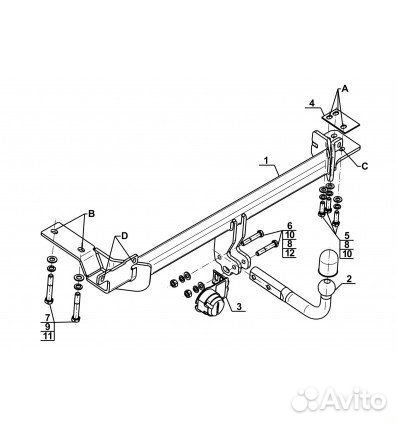 Фаркоп Land Rover Range Rover Evoque 2011-2019 Ste
