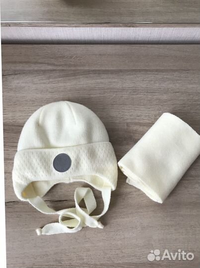 Шапка и шарфик на девочку, ог 38-40