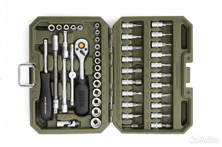 Набор 6-гранных головок с трещоткой 1/4 46 предмет