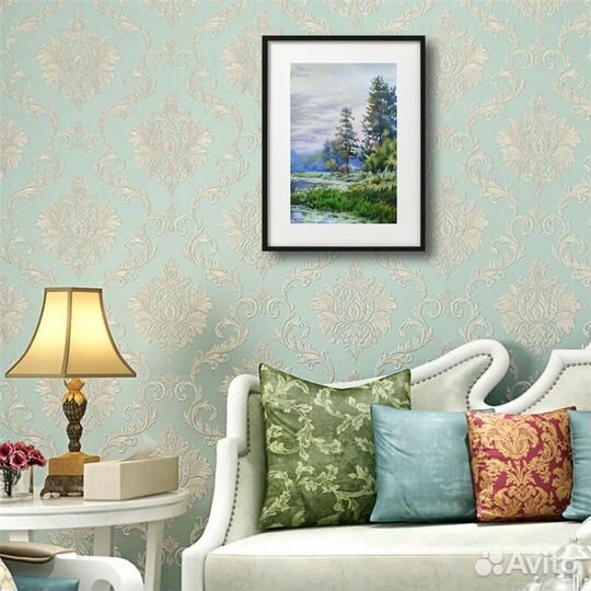 Картина акварель пейзаж лес река озеро лето