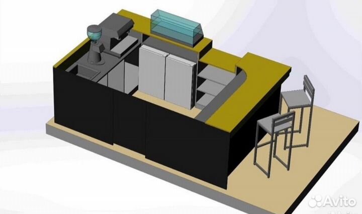 Кофейный островок барная стойка кофе с собой 2*3м