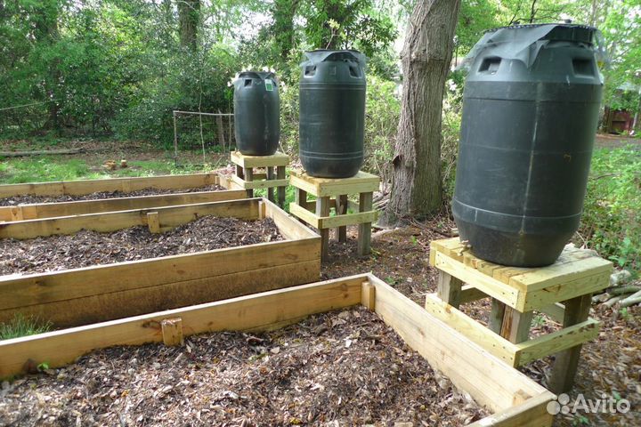 Бочки пластиковые 260 л пищевые черные