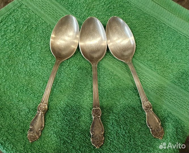 Мельхиоровые чайные ложки мнц времен СССР 3 шт