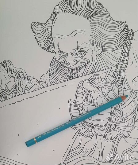 Раскраска для взрослых beauty of horror 4