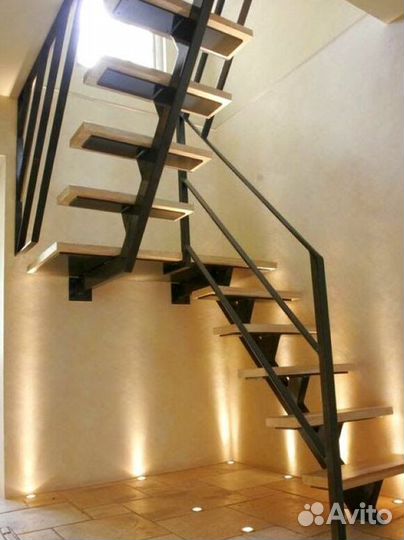 Лестница прямая дизайн 4498