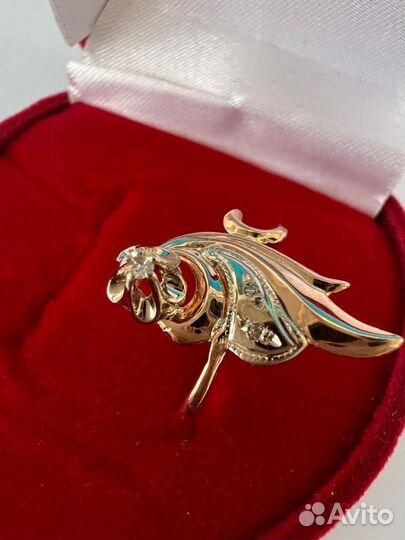 Золотое кольцо СССР с бриллиантами