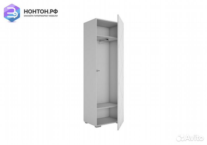 Шкаф одностворчатый Гранж шк-001 белый шагрень / м