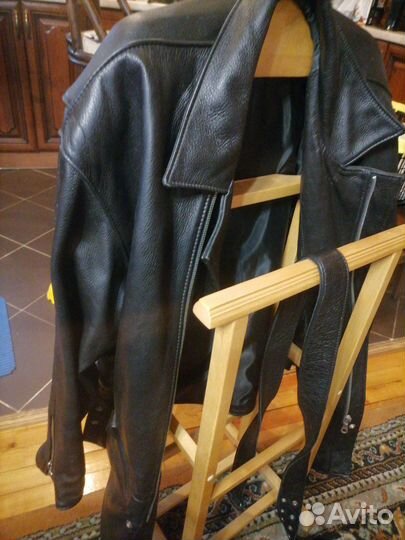 Кожаная куртка мужская 56-58 (мотокуртка)