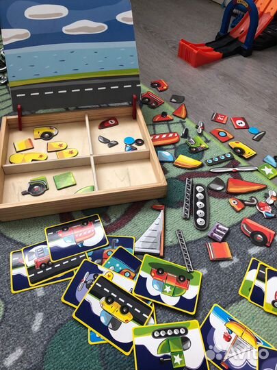 Магнитный пазл транспорт