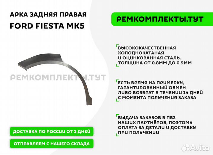 Арка задняя Ford Fiesta mk5 правая