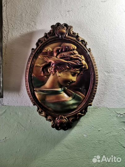 Гипсовое панно барельеф СССР винтаж