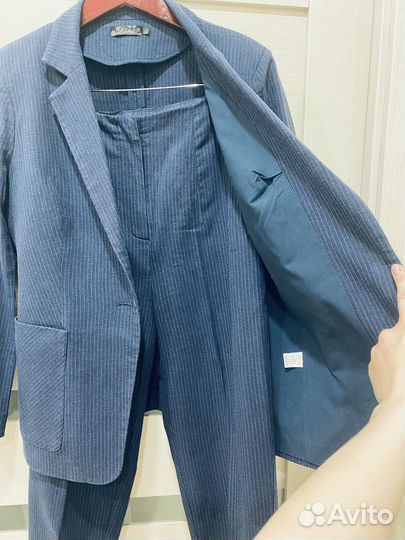 Брючный льняной костюм женский 42 44 летний