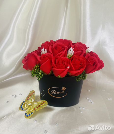 Композиция из мыльных цветов 