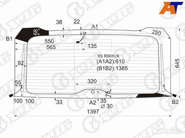 Стекло заднее BMW X5