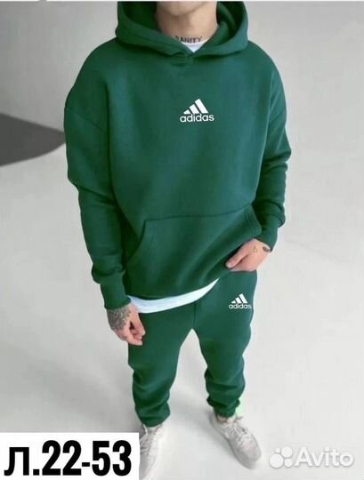 Спортивный костюм мужской зимний на флисе Adidas