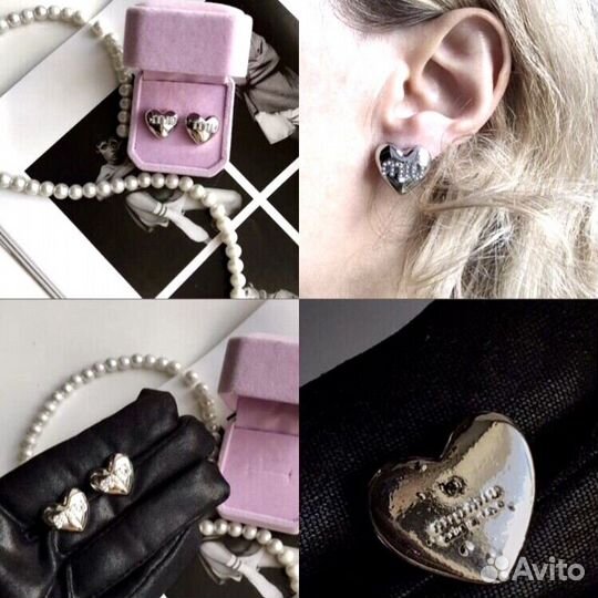 Сережки Miu Miu новые с гравировкой