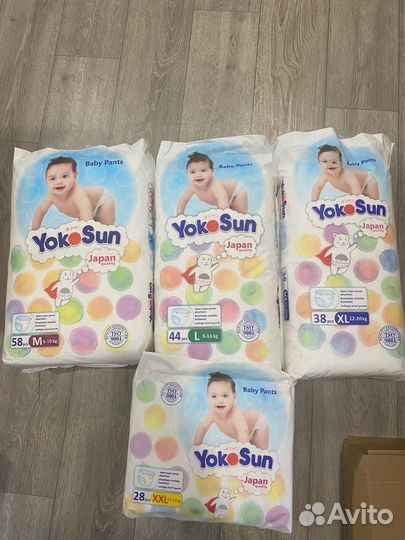 Подгузники трусики yokosun М, л, хл, ххл