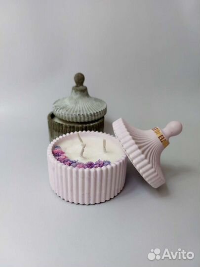 Свечи подсвечники соевый воск бетон гипс