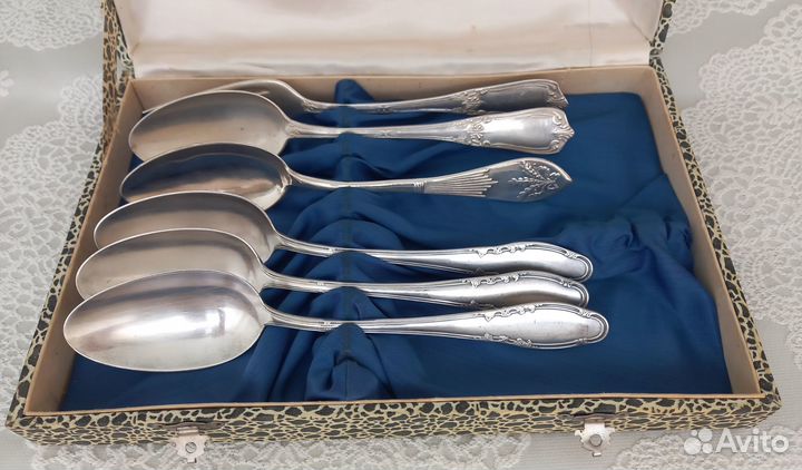 Серебряные столовые ложки, 875 и 84 (царская) проб