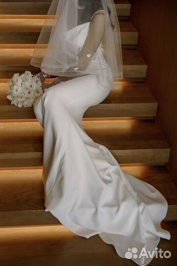 Свадебное платье комбинация со шлейфом