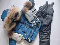 Новый зимний комплект куртка + полукомбинезон 98