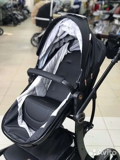Коляска 3в1 и 2в1 трансформер (чёрный Стиль)