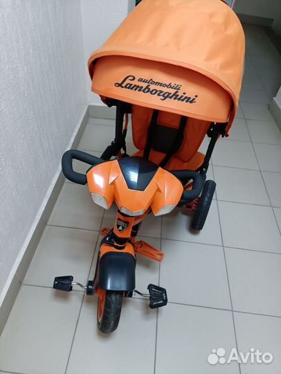 Детский велосипед трехколесный с ручкой