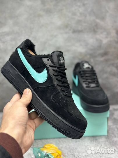 Кроссовки nike air force 1 tiffany с мехом