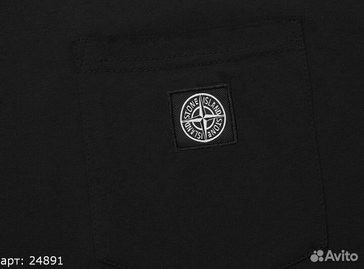 Футболка stone island pocket m5 черная