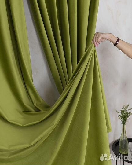 Шторы бархат Беллиссимо цитрон новые пошив