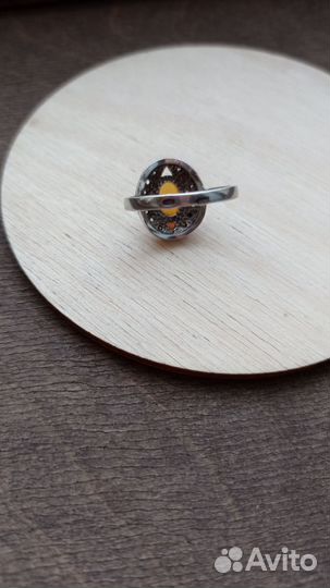 Винтажное кольцо с натуральным опалом 16,5