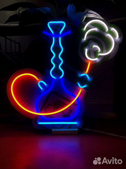 Неоновая вывеска кальянная от производителя