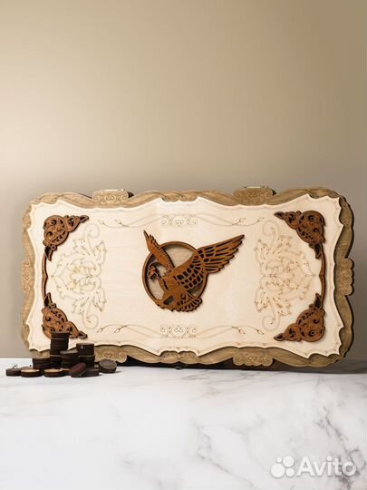 Нарды орел большие лакированные 50 см новые