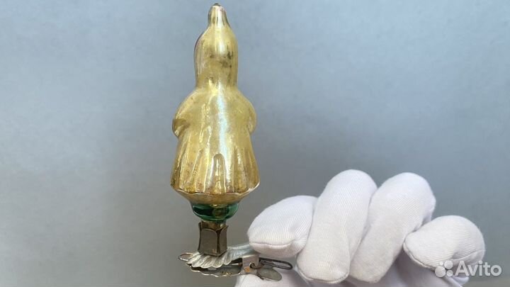 Игрушка стеклянная на прищепке винтаж СССР