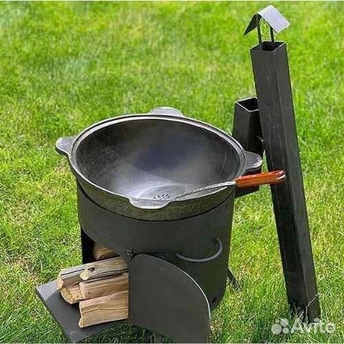 Казан чугунный 10л + печь под казаном