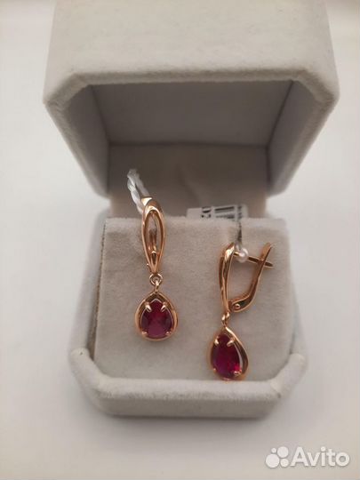 Серьги золото 585 2,05g, вес изделия 3.32g