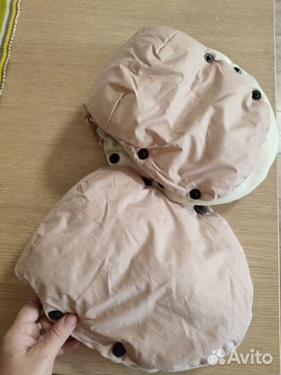 Варежки, рукавицы, муфта для коляски, бежевые